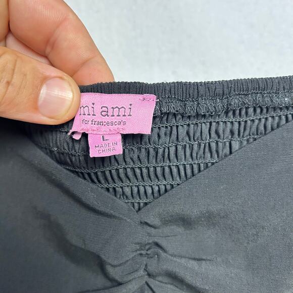 Feminine Romantic Modern Black Long Sleeve Puffed Sleeve Crop Top - Picture 4 of 11